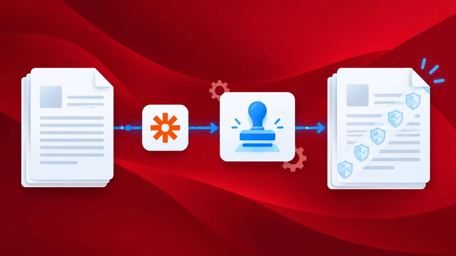 Fügen Sie PDF-Dokumenten mit Zapier und PDF4me ein Wasserzeichen hinzu.