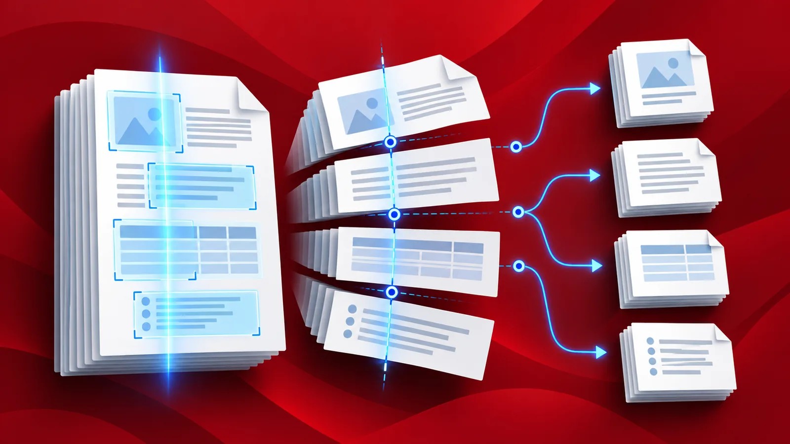 PDFs nach darin enthaltenen Texten scannen und aufteilen