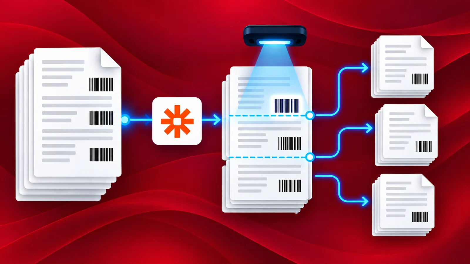 PDF anhand des Barcodes mit Zapier und PDF4me aufteilen