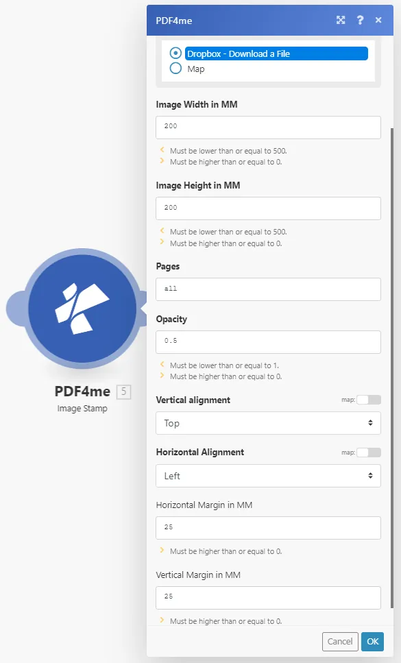 Tambahkan stempel gambar modul PDF4me