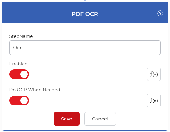 Acção PDF OCR para arquivo Workflow