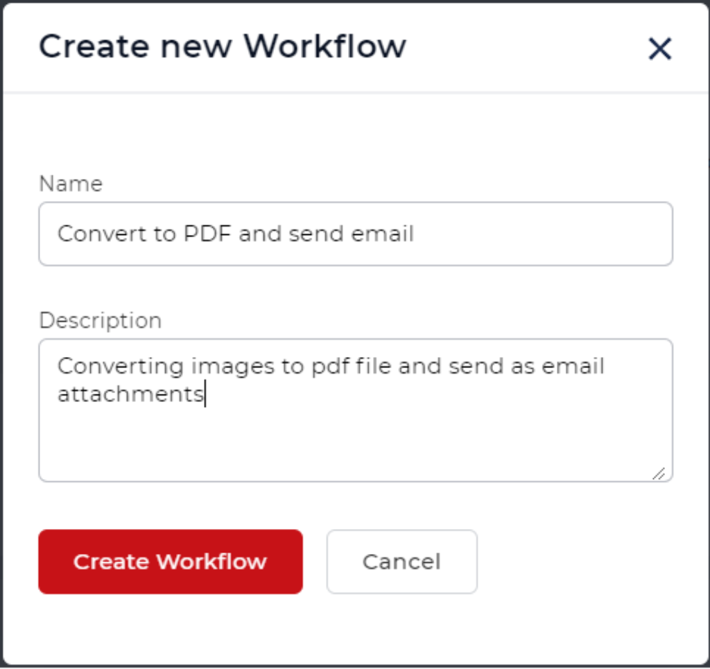 Create new workflow