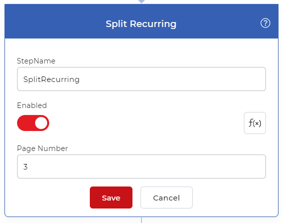 Split recurring Workflow action