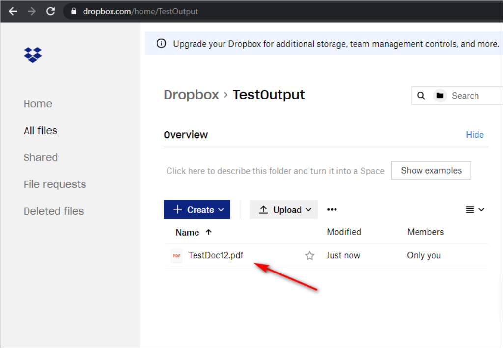 Outpt file from the sample Logic App run