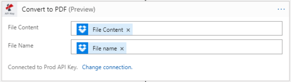 Configure input parameters for Convert to PDF action