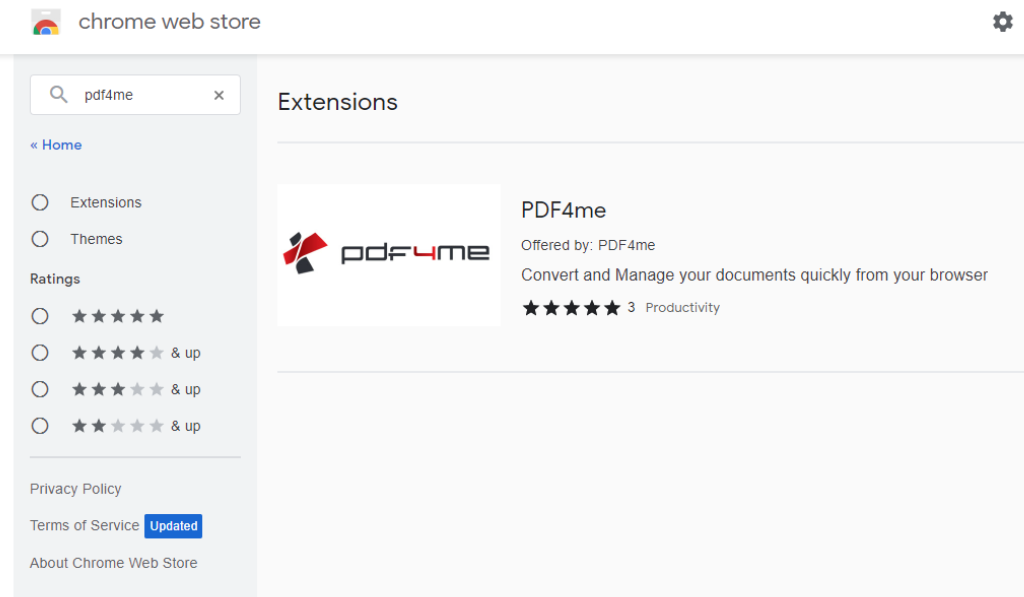 Suche nach PDF4me PDF Extension