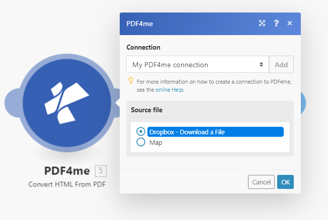 PDF4me module to Convert HTML to PDF