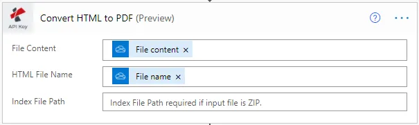 Konten file input dari aksi pemicu.