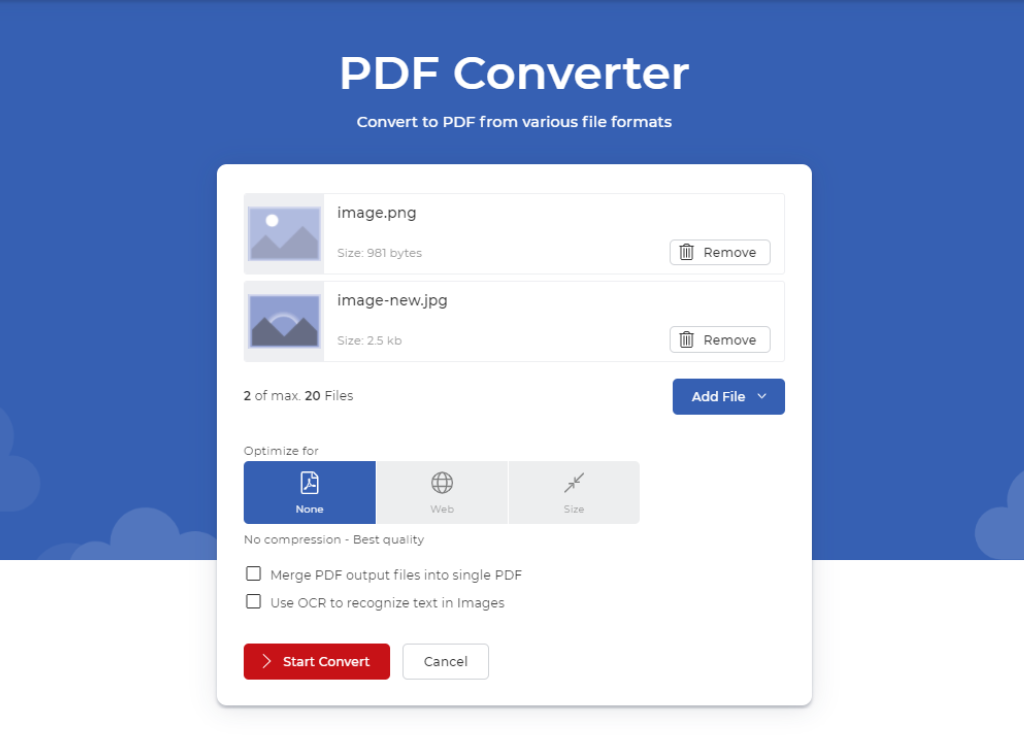 Convert JPG to PDF using PDF Converter