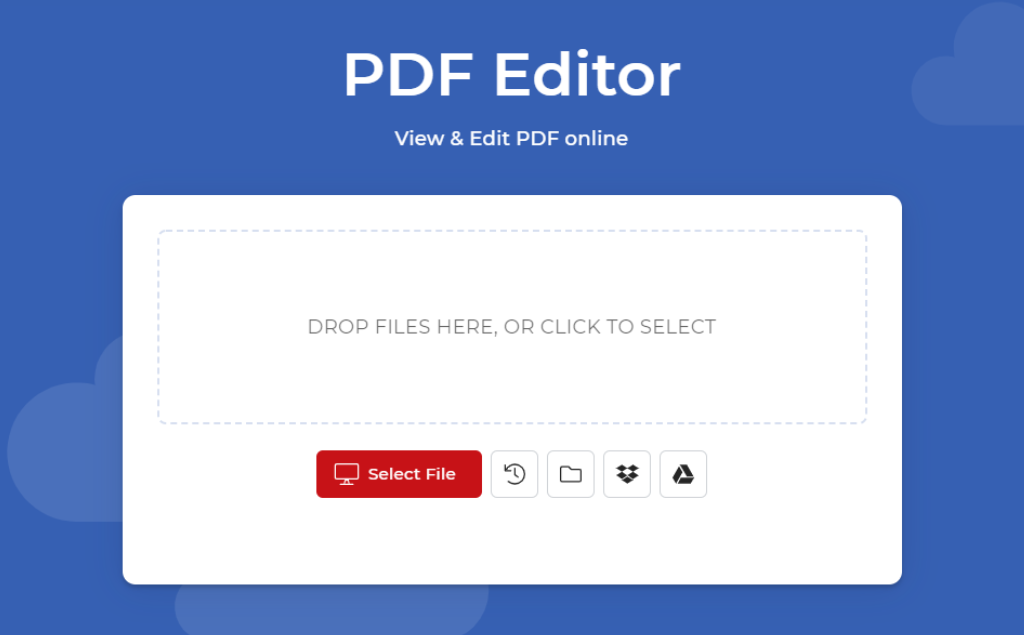Interfaz del editor de PDF4me