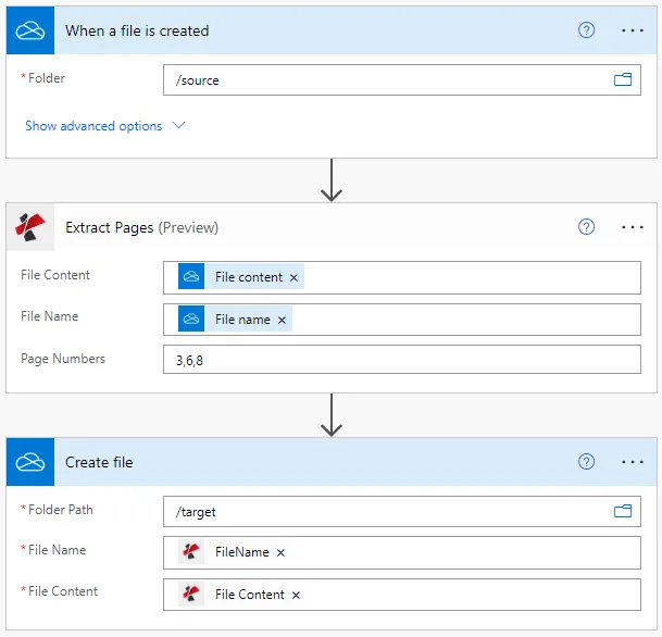 Ekstrak halaman dari PDF Flow dari Power Automate