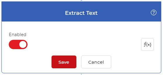 Adicionar e activar a acção Extract Textos