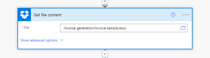 Dapatkan konten file template dari Dropbox