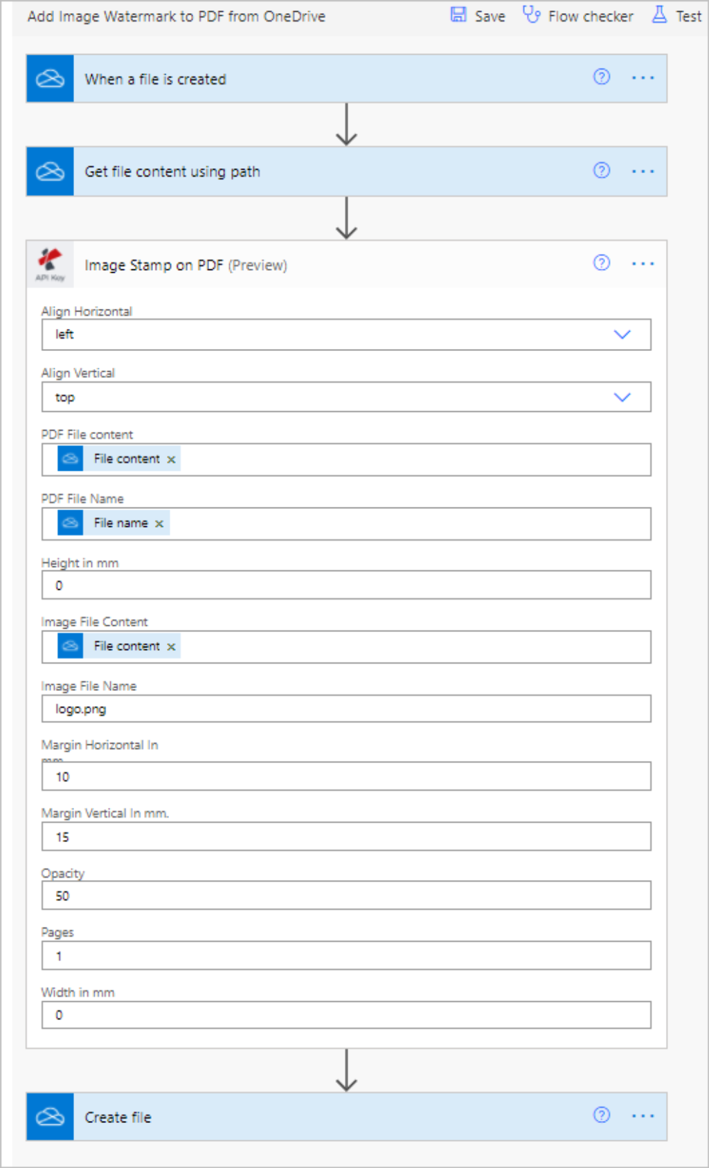 OneDrive ile Power Automate Görüntü filigran ekleme eylemi