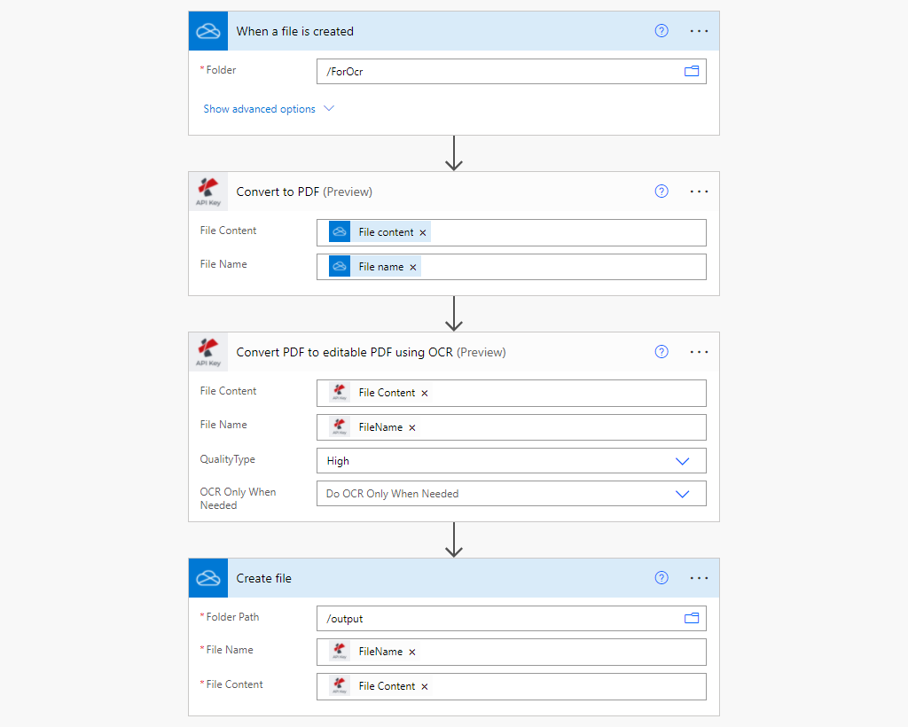 Power Automate kullanılarak ayrıntılı PDF OCR akışı