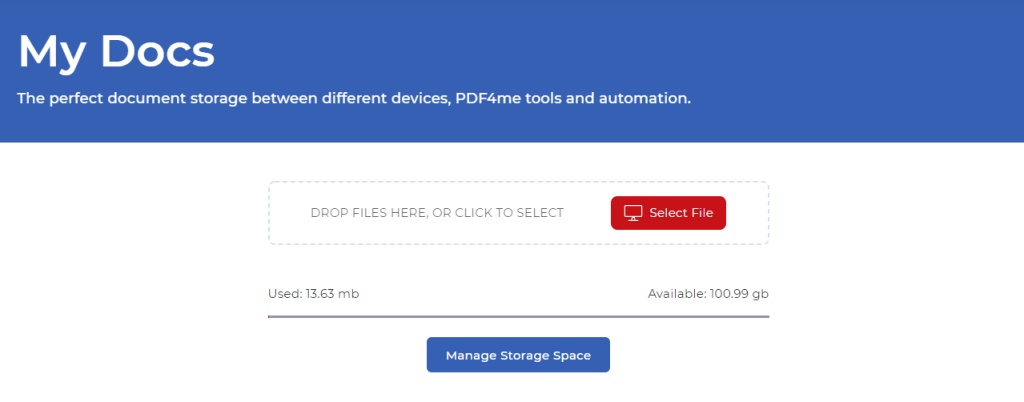 Archiviazione di My Docs da PDF4me