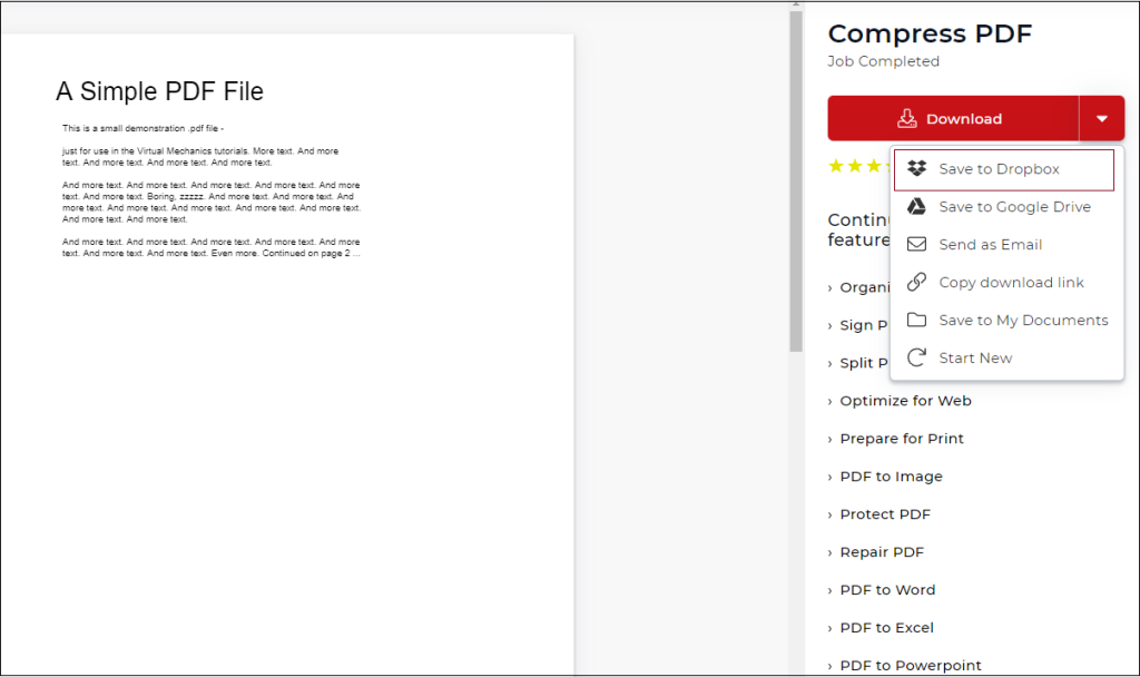 Aprire il risultato in un visualizzatore PDF