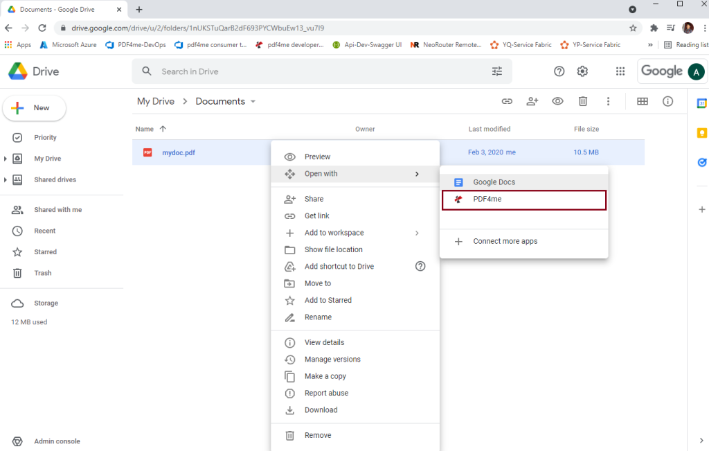 Abrir archivos PDF desde Googlr Drive directamente en PDF4me