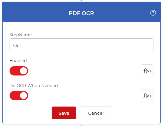 Acção PDF OCR da PDF4me Workflows