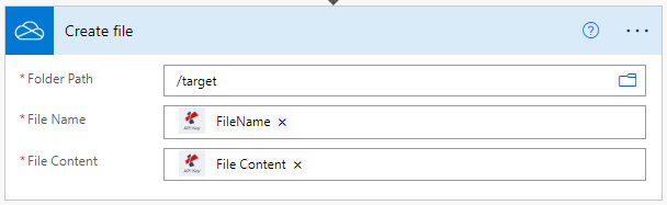 Acção de gravação de ficheiros Onedrive para fluxo PDF para Excel