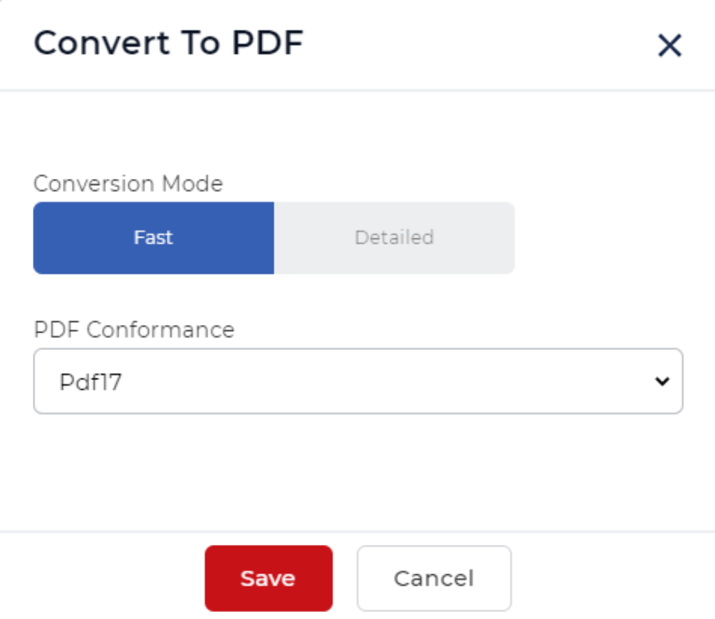 Aggiungere l'azione convertire in pdf