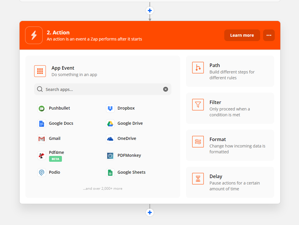 seleccione la aplicación PDF4me de la lista de aplicaciones