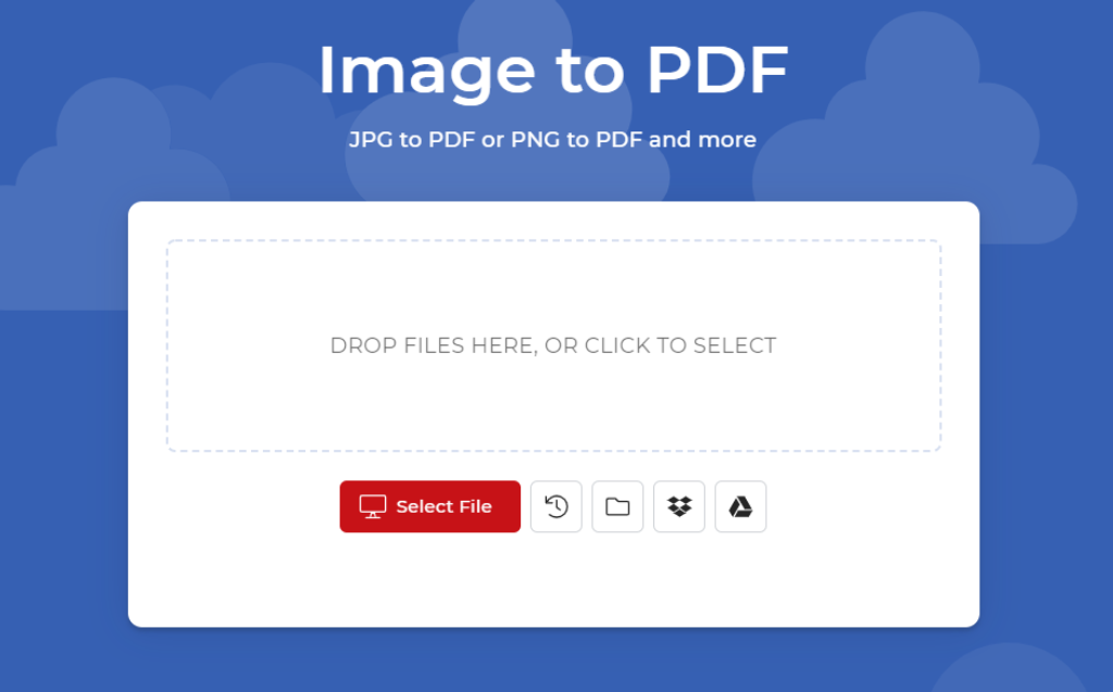 Interfaccia del convertitore PDF4me da PNG a PDF