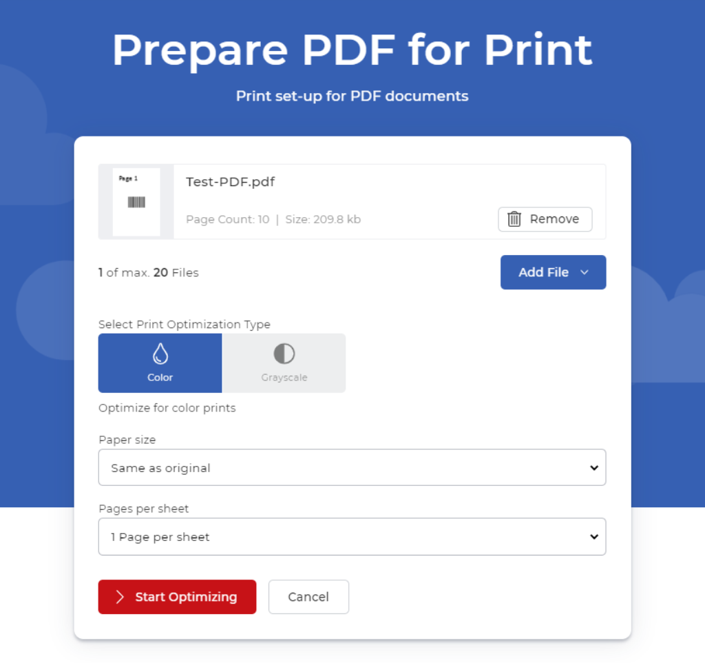 Prepare pdf