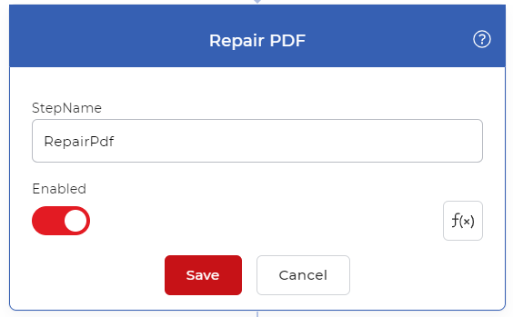 Repair PDF action from Workflows