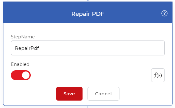 Reparação da acção PDF dos fluxos de trabalho