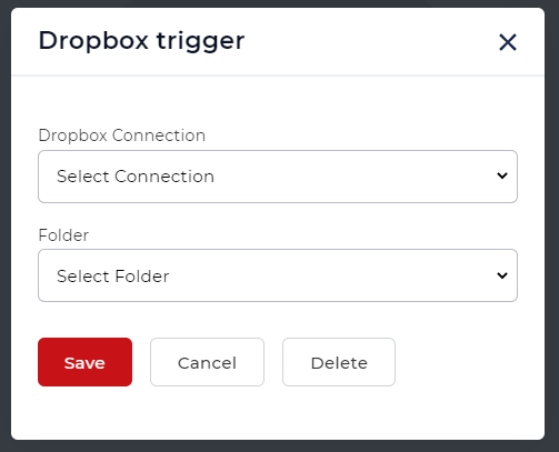 Buat koneksi Dropbox