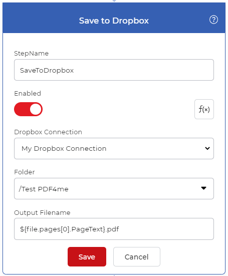 Simpan ke Dropbox setelah mengganti nama