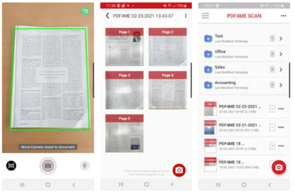 Scan documents with PDF4me Scan App