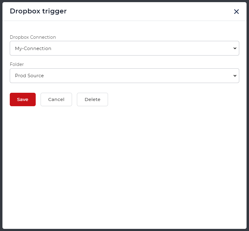 Dropbox-Auslöser für geteilten Workflow