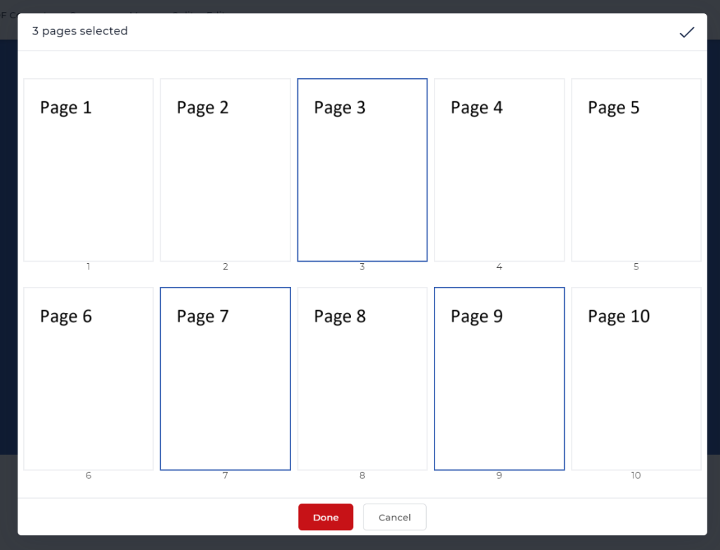 Seleccione a interface das páginas para pré-visualizar as páginas