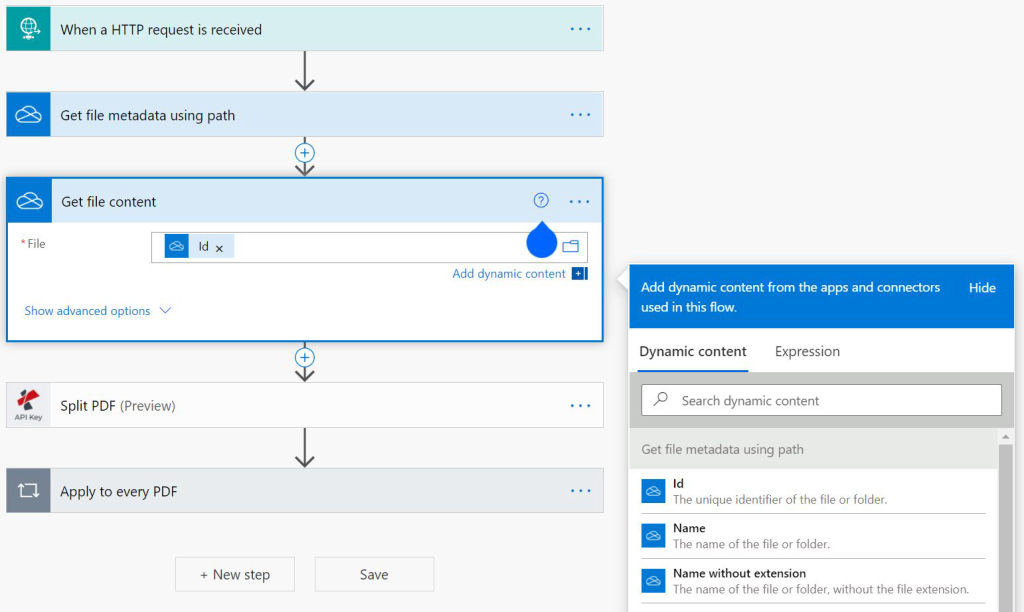 Leer los datos del archivo desde OneDrive para enviarlos al PDF4me