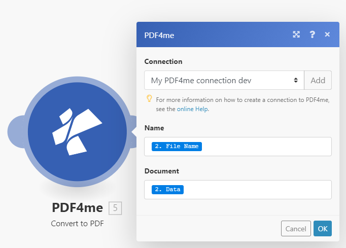 Convert files to PDF using Integromat