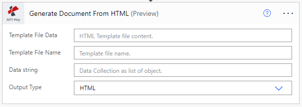 Generate document from HTML action