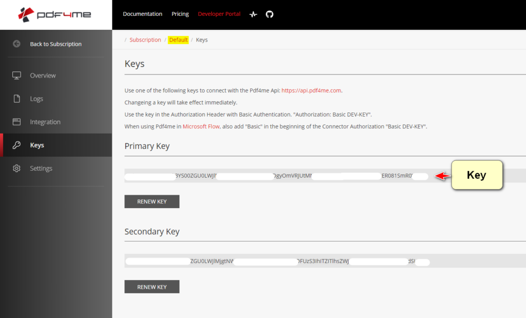 API Key for PDF4me for Make