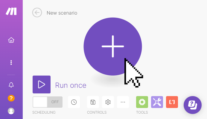 Searching for PDF4me and choosing an action in a Make scenario