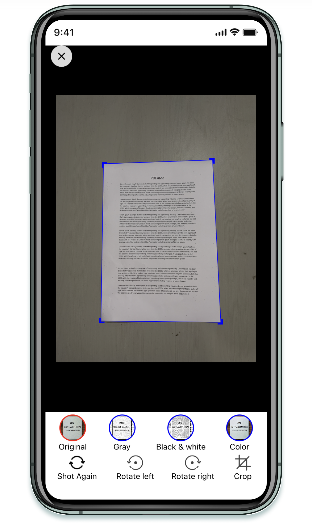 Applicazione PDF4me Scan & Automation per iOS